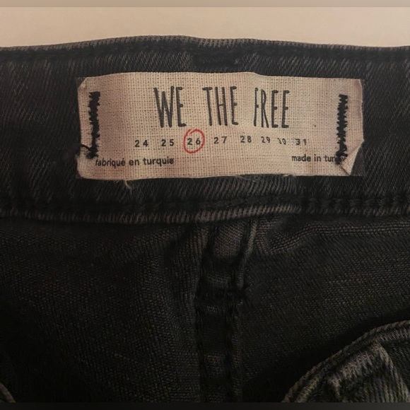 We The Free People Fringe Hem Light Black Skinny Jeans Size 26 - Picture 7 of 10